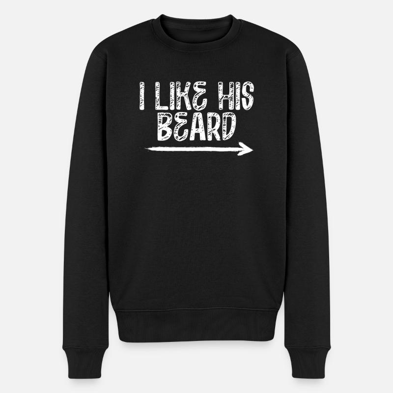 Ich Mag Seinen Bart - Männer Premium Bio Pullover - Schwarz
