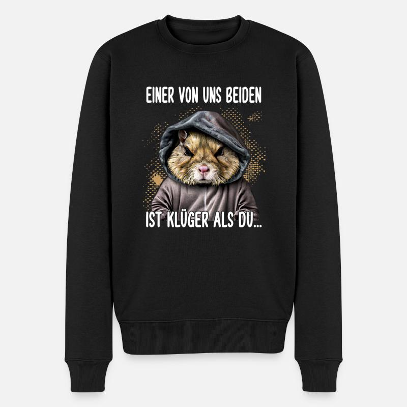 Einer von uns Beiden Klüger als Du Lustiger Spruch - Männer Premium Bio Pullover - Schwarz