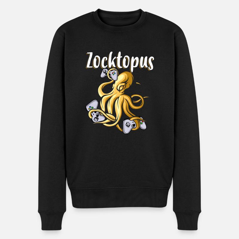 Gaming Octopus Gaming Tintenfisch Zocktopus - Männer Premium Bio Pullover - Schwarz