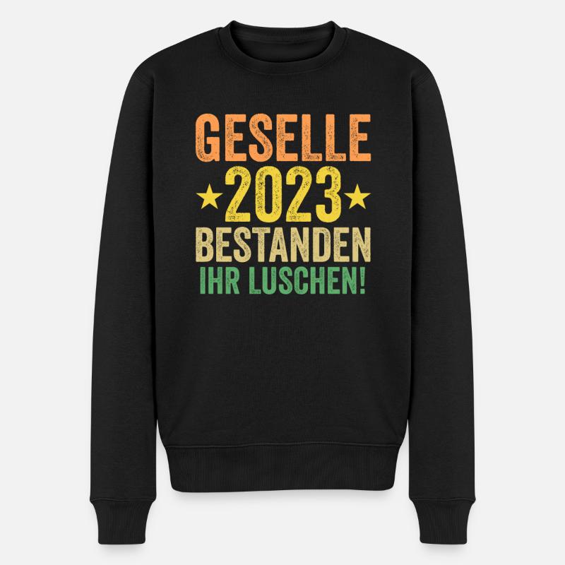 Geselle Prüfung Gesellenbrief Geschenk - Männer Premium Bio Pullover - Schwarz