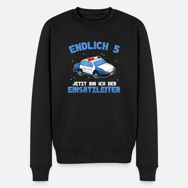 Polizei 5. Geburtstag Polizei Einsatzleiter - Männer Premium Bio Pullover - Schwarz