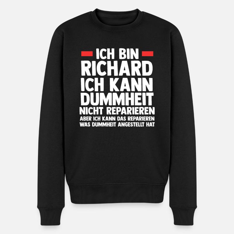 Richard - Männer Premium Bio Pullover - Schwarz