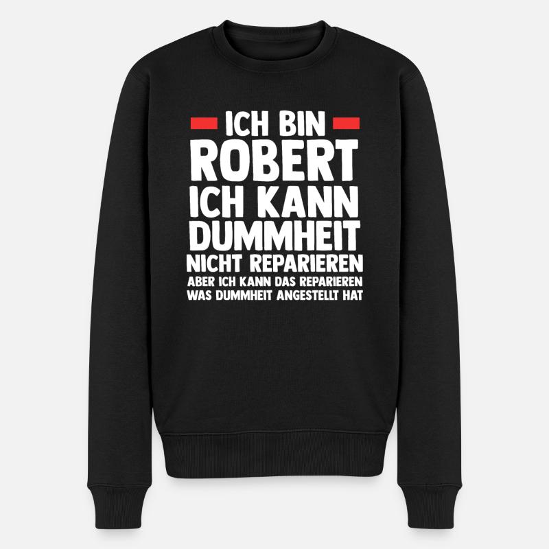 Robert - Männer Premium Bio Pullover - Schwarz