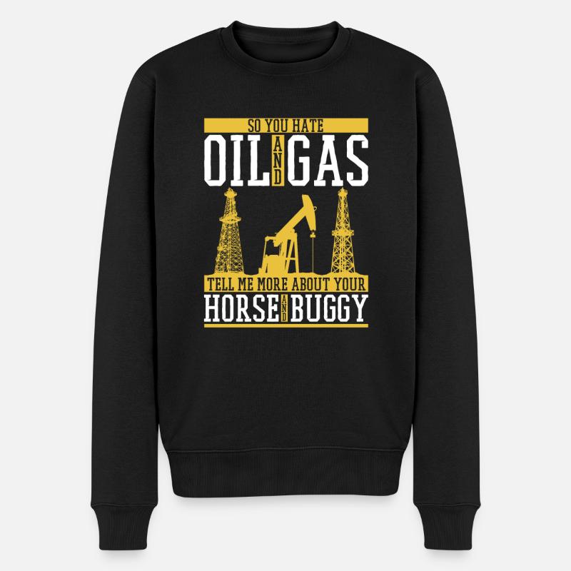 Ölfeld Bohrinsel Gas - Männer Premium Bio Pullover - Schwarz