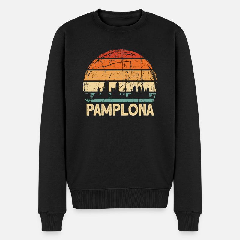 Pamplona - Männer Premium Bio Pullover - Schwarz