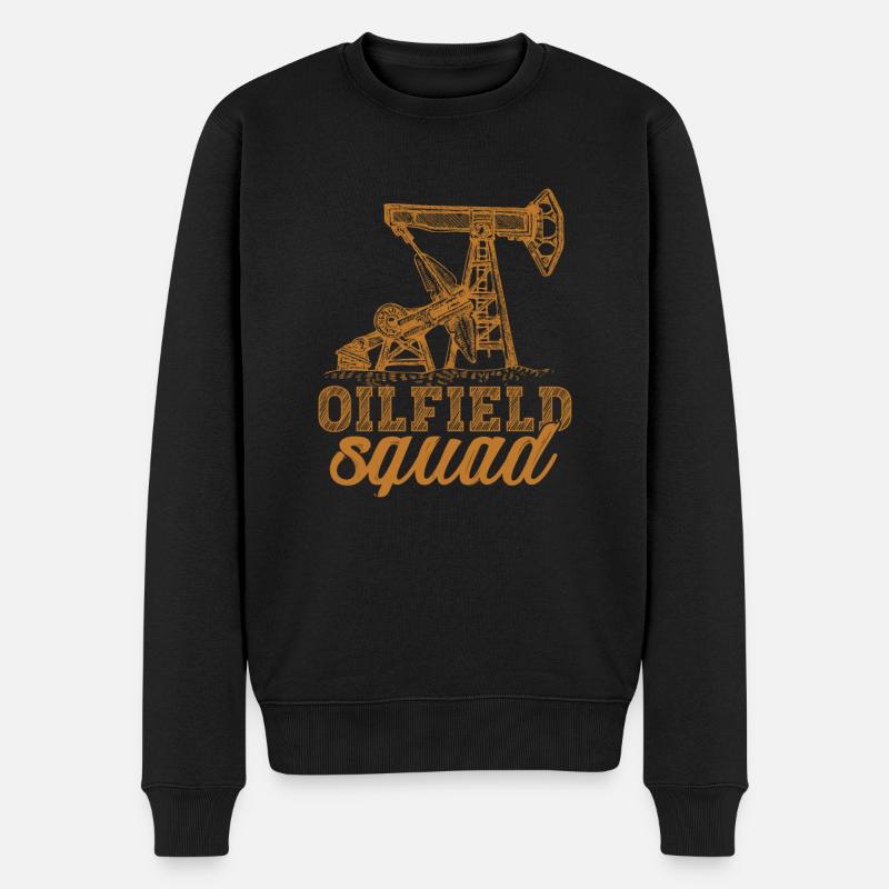 Ölfeld Bohrinsel Kader - Männer Premium Bio Pullover - Schwarz