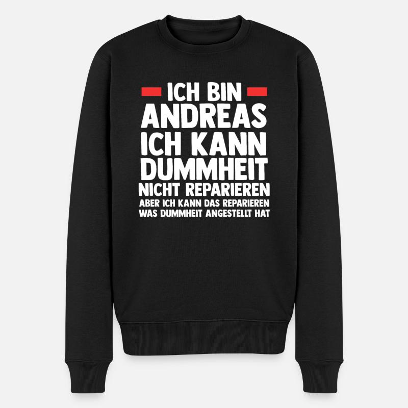 Andreas - Männer Premium Bio Pullover - Schwarz