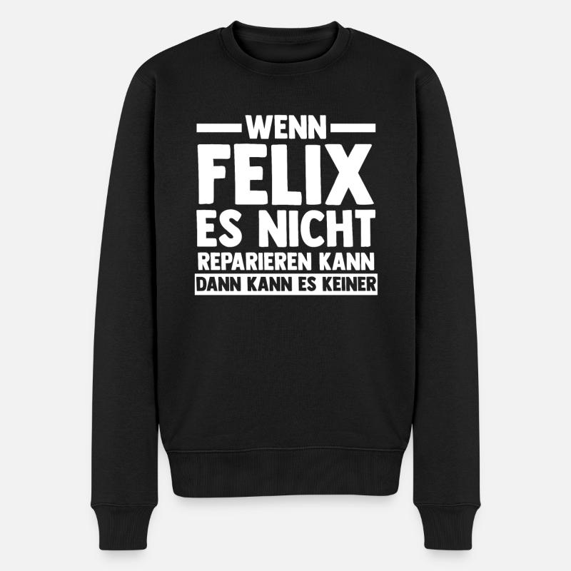 Felix - Männer Premium Bio Pullover - Schwarz