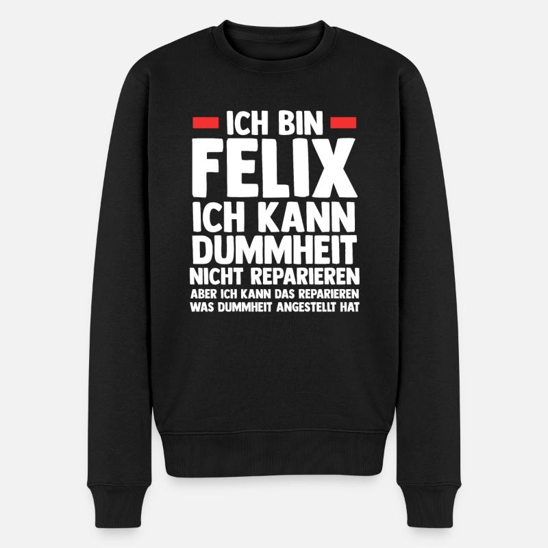 Felix - Männer Premium Bio Pullover - Schwarz