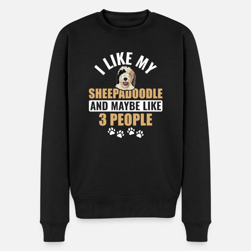 Sheepadoodle Doodle Hund - Männer Premium Bio Pullover - Schwarz