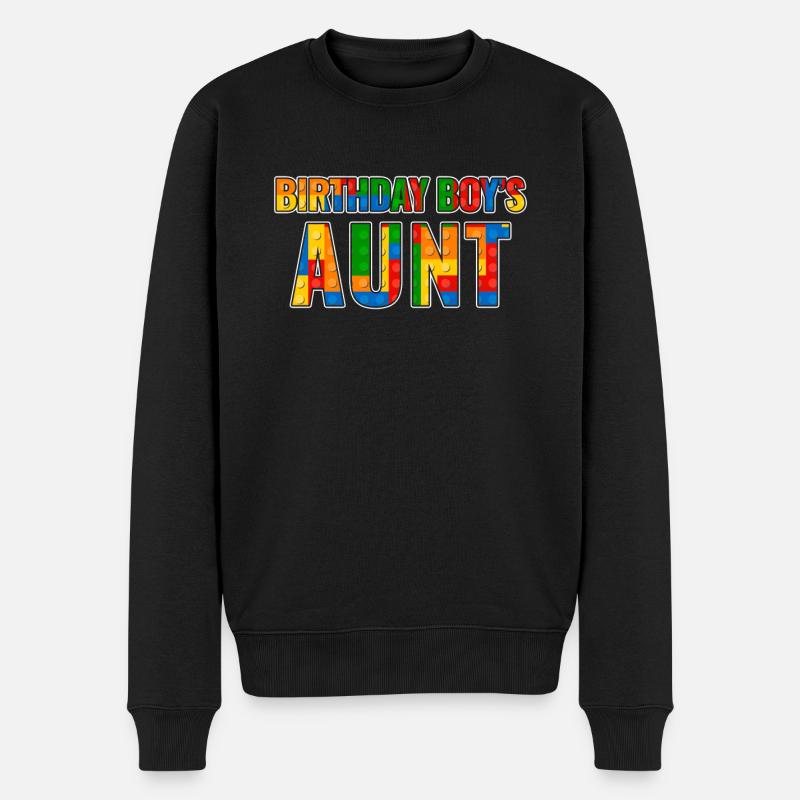 Bauklötze Der Tante Des Geburtstagskindes - Männer Premium Bio Pullover - Schwarz