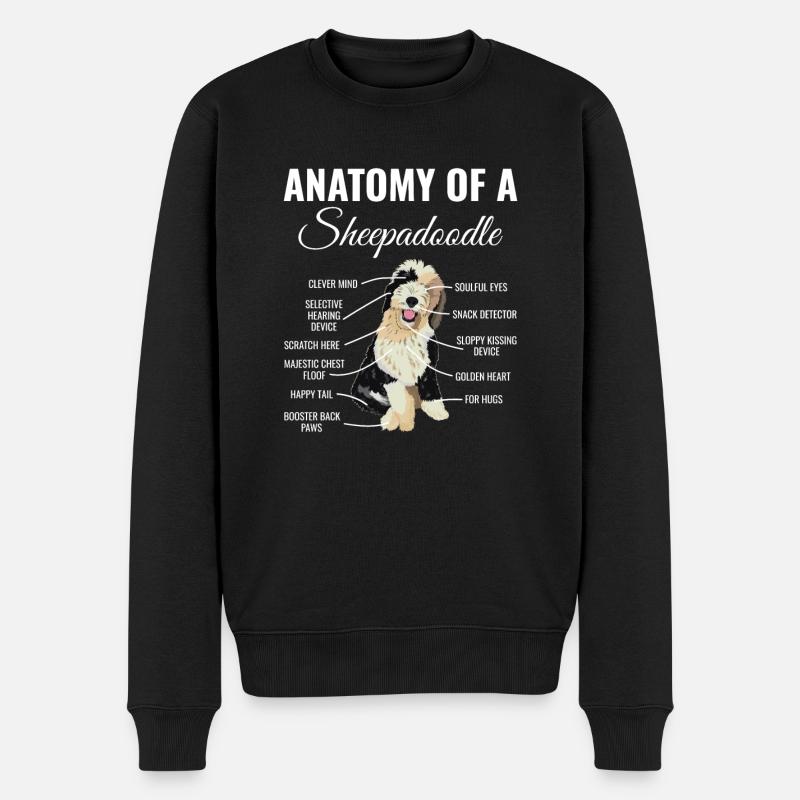 Sheepadoodle Doodle Hund - Männer Premium Bio Pullover - Schwarz