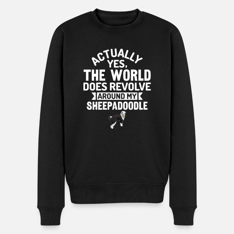 Sheepadoodle Doodle Dog - Men's Premium Organic Jumper - black