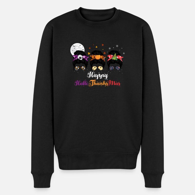 Joyeuses HelloThanksMas Trois Fêtes - Pull Premium bio Homme - noir