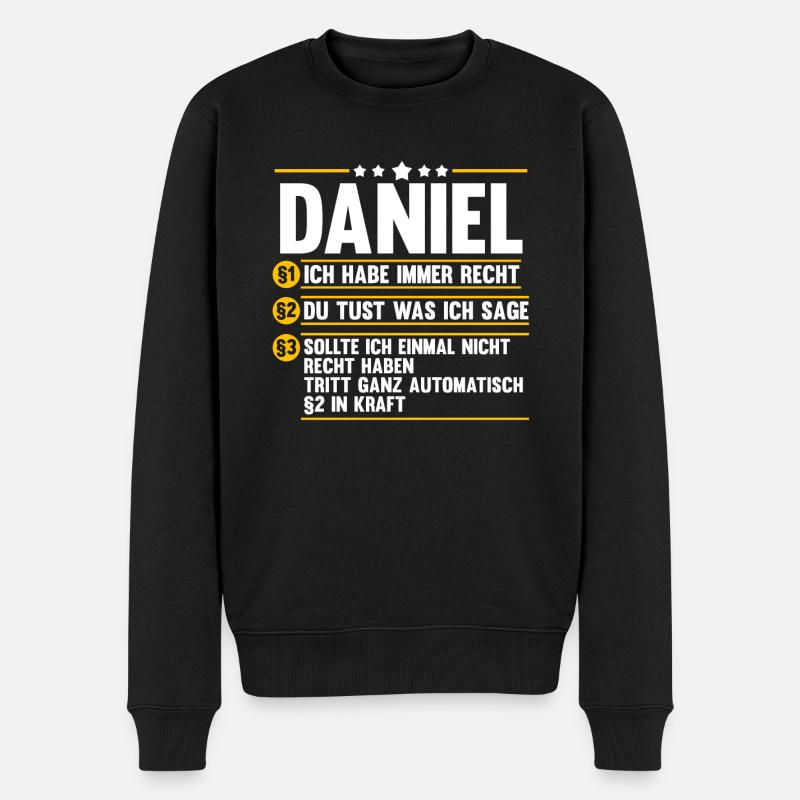 Daniel - Männer Premium Bio Pullover - Schwarz