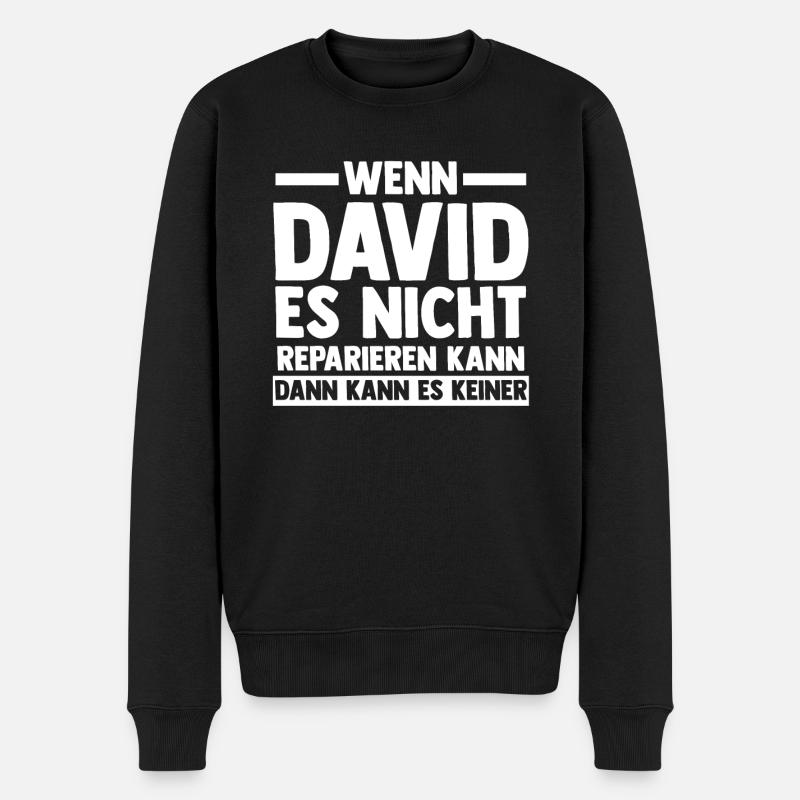 David - Männer Premium Bio Pullover - Schwarz