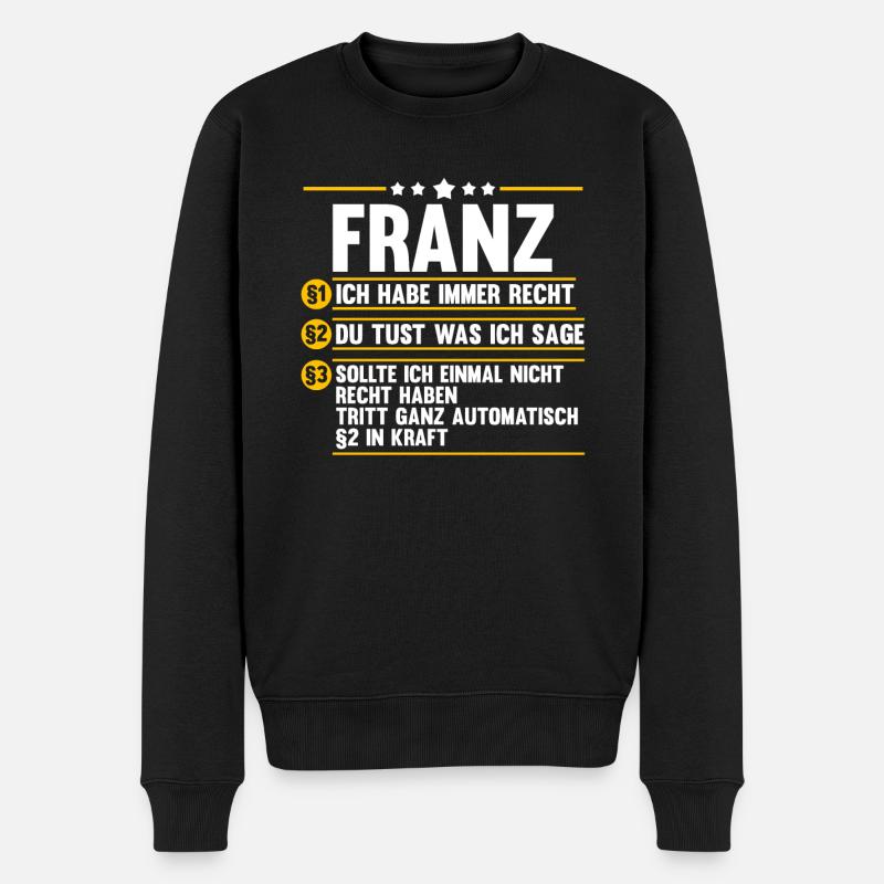 Franz - Männer Premium Bio Pullover - Schwarz