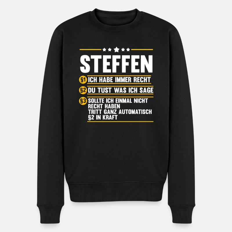 Steffen - Männer Premium Bio Pullover - Schwarz