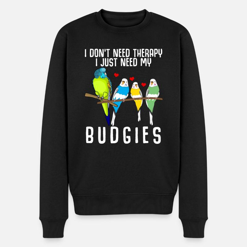 Perruche de Budgerigar - Pull Premium bio Homme - noir