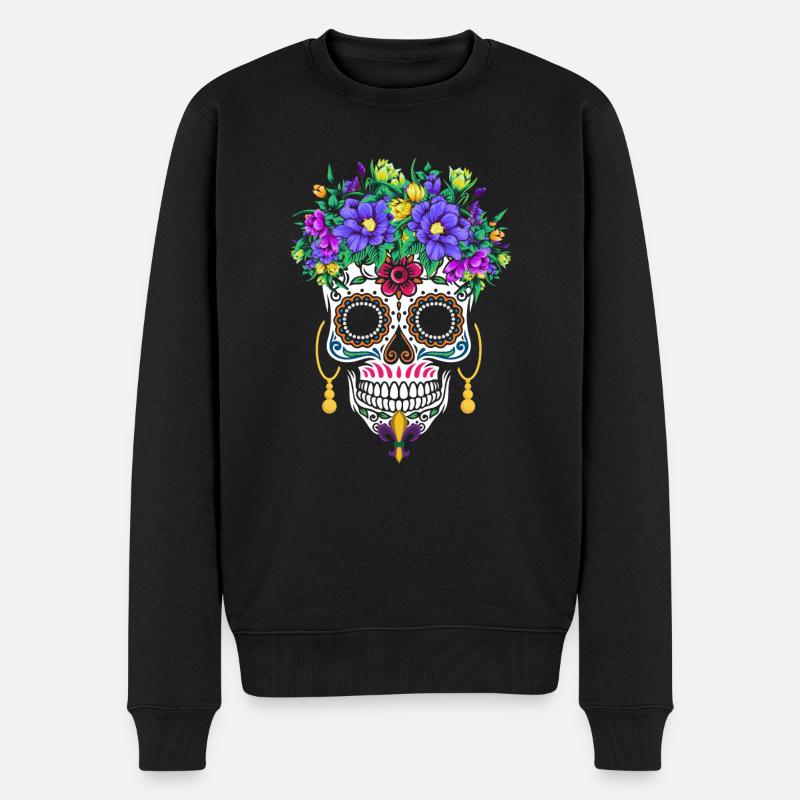 El Dia De Los Muertos Mardi Gras Fleur Costume - Pull Premium bio Homme - noir