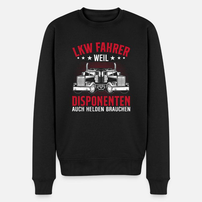 LKW Fahrer Disponenten Helden Geschenk - Männer Premium Bio Pullover - Schwarz