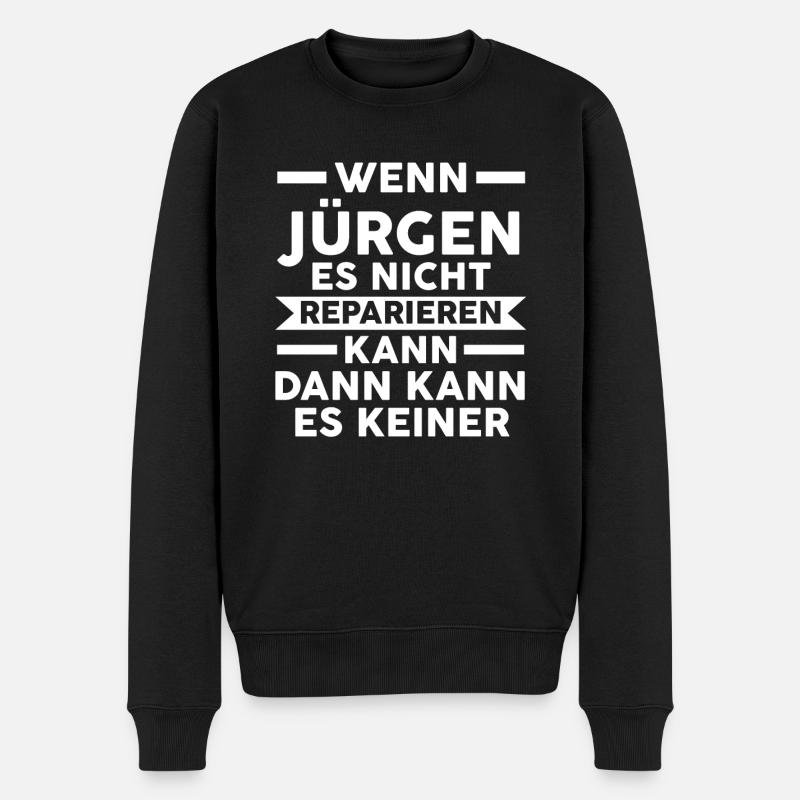 Jürgen - Männer Premium Bio Pullover - Schwarz