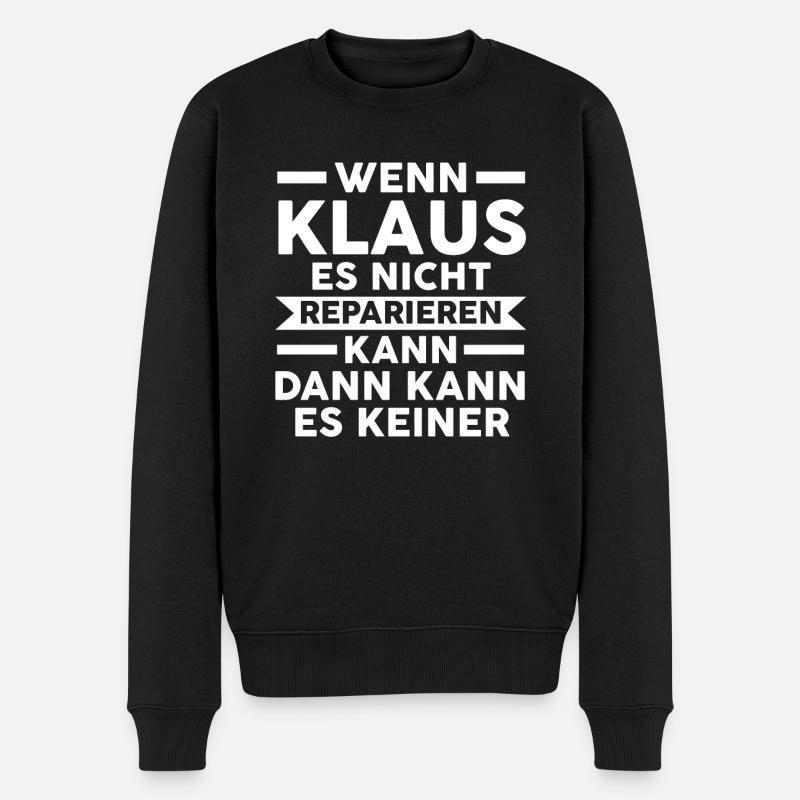 Klaus - Männer Premium Bio Pullover - Schwarz