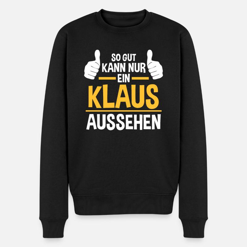 Klaus - Männer Premium Bio Pullover - Schwarz