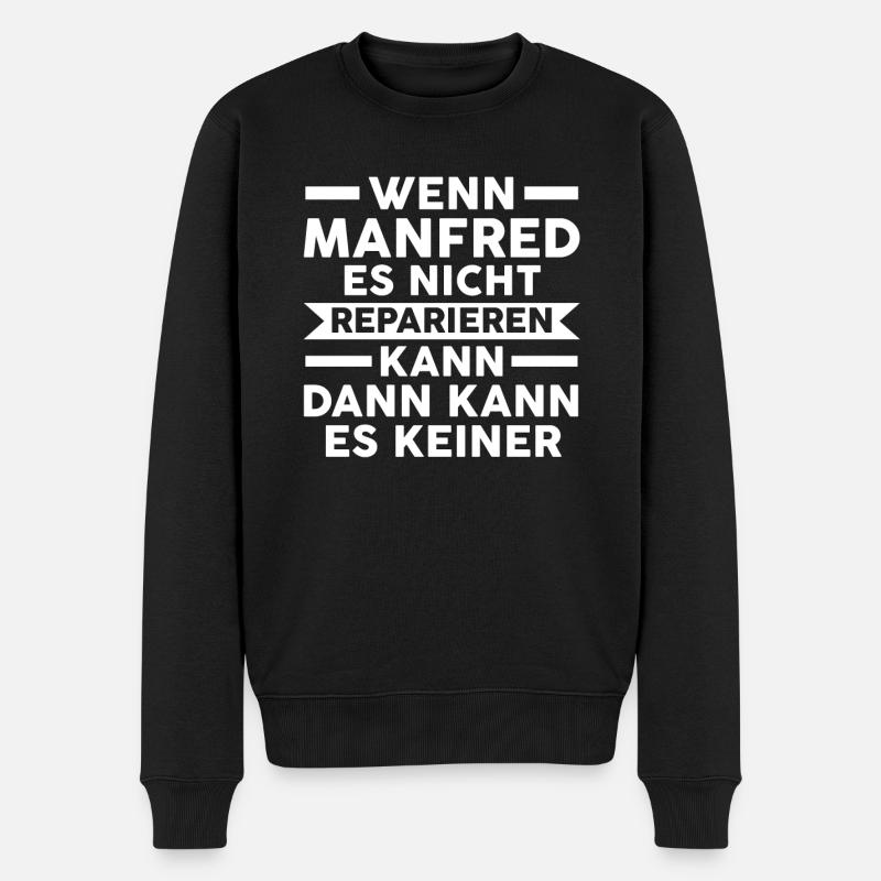 Manfred - Männer Premium Bio Pullover - Schwarz