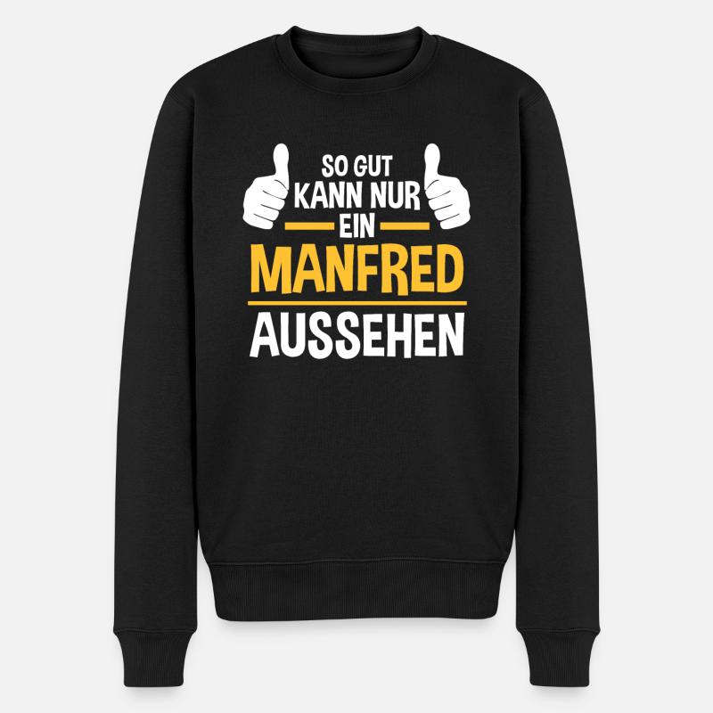 Manfred - Männer Premium Bio Pullover - Schwarz