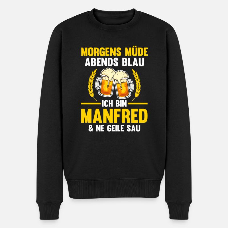 Manfred - Männer Premium Bio Pullover - Schwarz