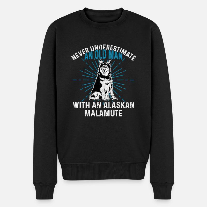 Alaskan Malamute Hund - Männer Premium Bio Pullover - Schwarz