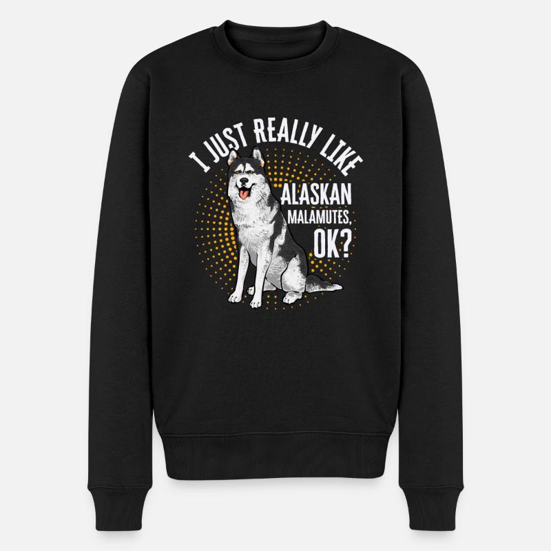 Chien Malamute d’Alaska - Pull Premium bio Homme - noir