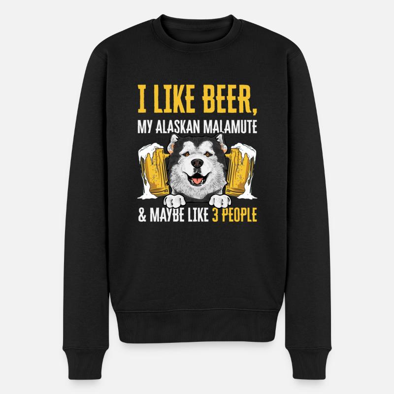 Chien Malamute d’Alaska - Pull Premium bio Homme - noir