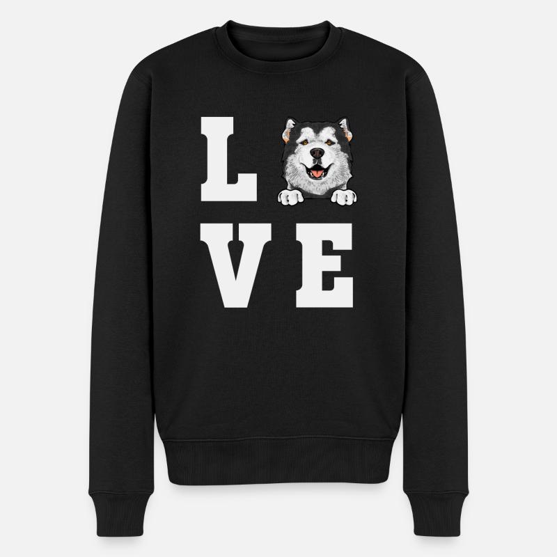 Chien Malamute d’Alaska - Pull Premium bio Homme - noir