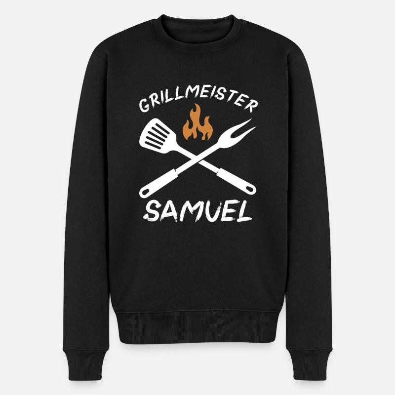 Grillmeister Samuel - Männer Premium Bio Pullover - Schwarz