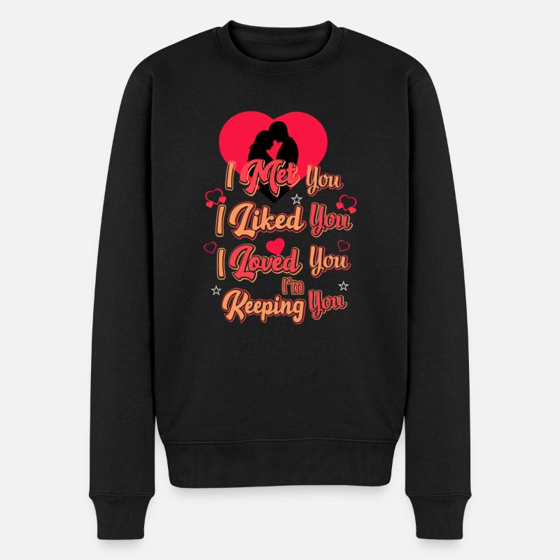 Ich liebe dich - Männer Premium Bio Pullover - Schwarz