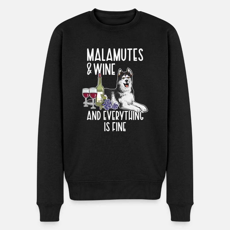 Chien Malamute d’Alaska - Pull Premium bio Homme - noir
