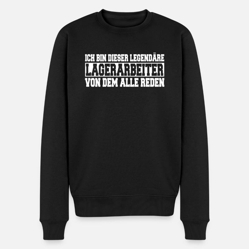 Herren Bin dieser legendäre Lagerist Spruch - Männer Premium Bio Pullover - Schwarz