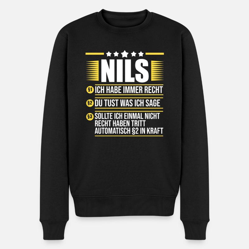 Nils - Männer Premium Bio Pullover - Schwarz