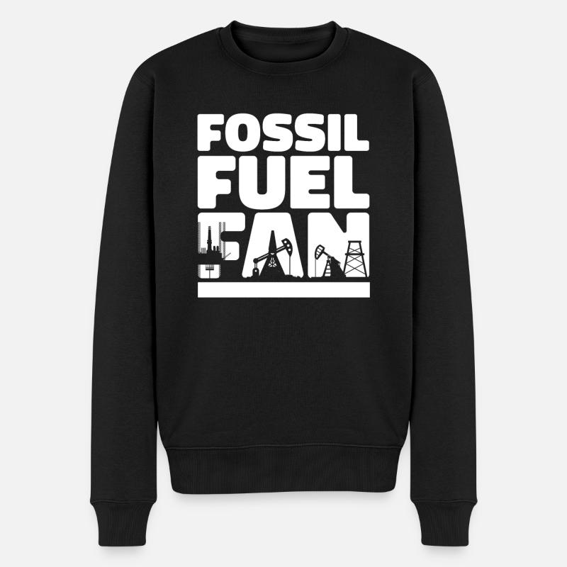 Ölfeld Bohrinsel Fossil - Männer Premium Bio Pullover - Schwarz