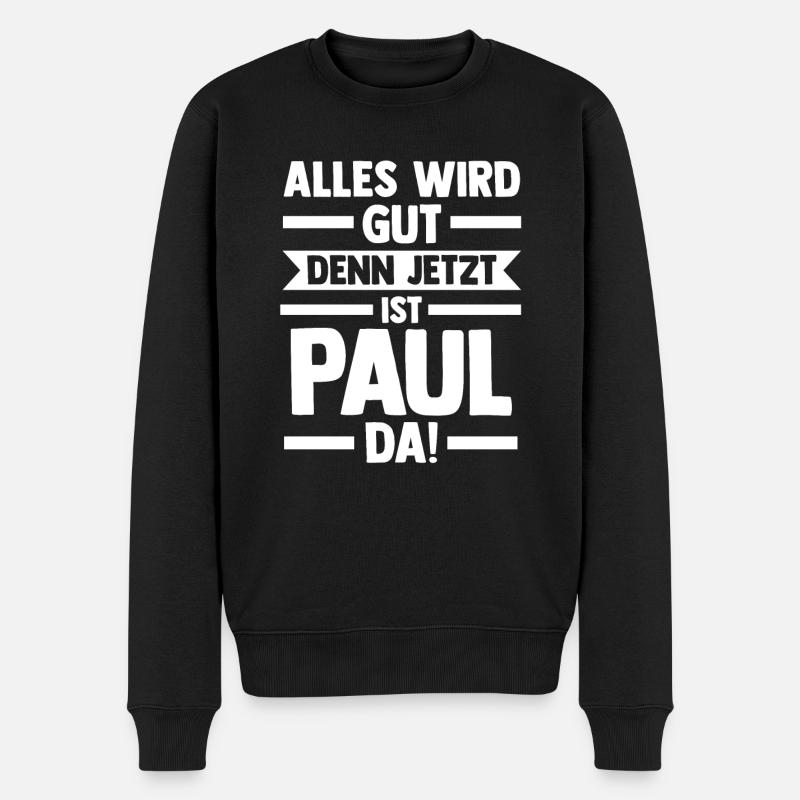 Paul - Männer Premium Bio Pullover - Schwarz