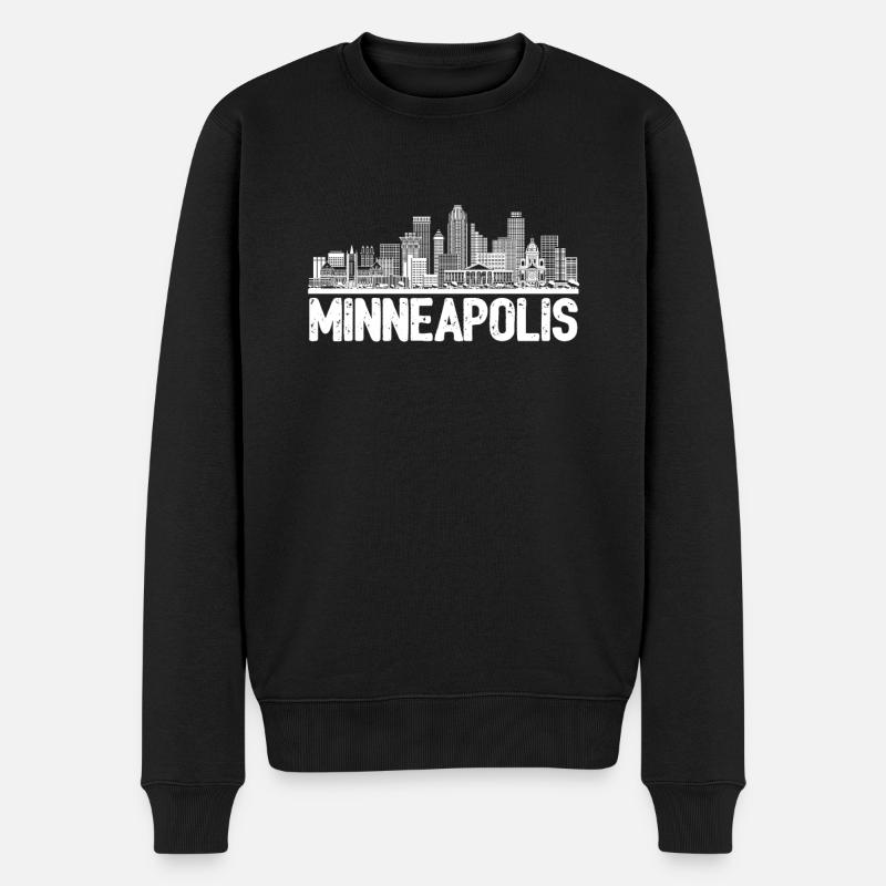 Minneapolis Skyline - Männer Premium Bio Pullover - Schwarz