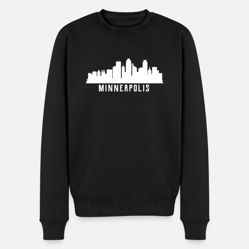 Minneapolis Skyline - Männer Premium Bio Pullover - Schwarz