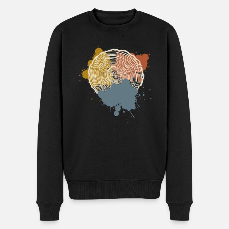 Holz Baumscheibe Tischler Holzfäller - Männer Premium Bio Pullover - Schwarz