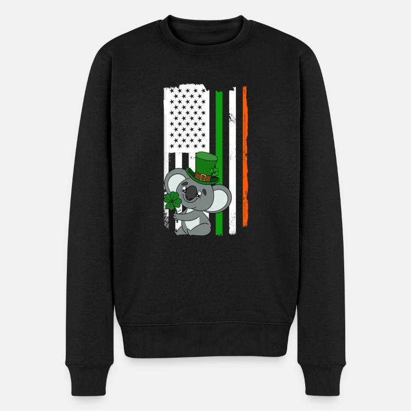 Mignon koala avec chapeau Saint-Patrick - Pull Premium bio Homme - noir