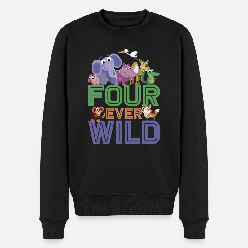 Four Ever Wild 49 - Männer Premium Bio Pullover - Schwarz
