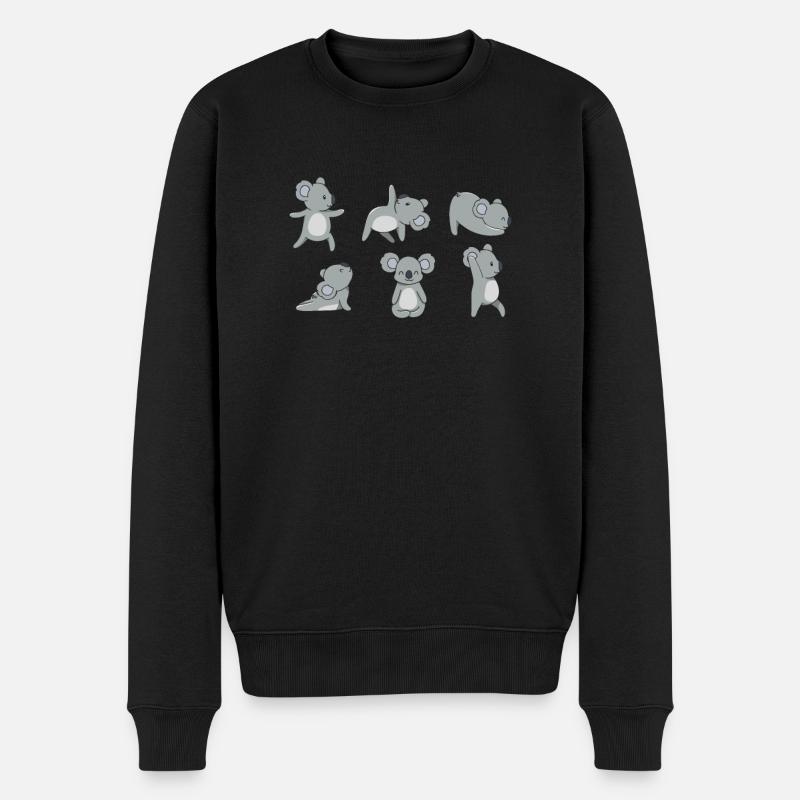 Yoga Koala - Männer Premium Bio Pullover - Schwarz