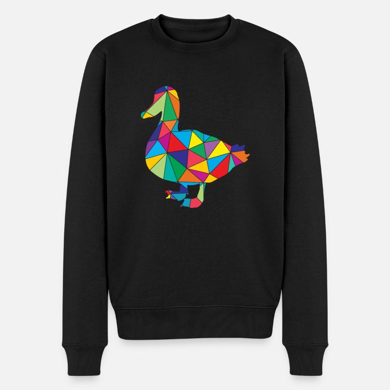 Polygone de canard Low Poly - Pull Premium bio Homme - noir