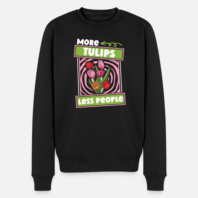 Tulpen Lustig Tulpen - Männer Premium Bio Pullover - Schwarz